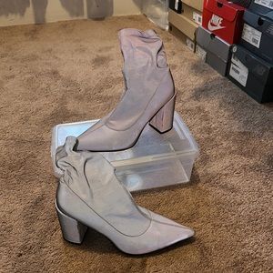 Reflective gray boots